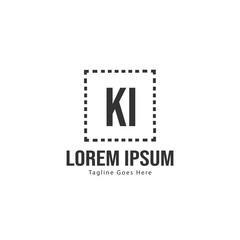 Fototapeta premium Initial KI logo template with modern frame. Minimalist KI letter logo vector illustration