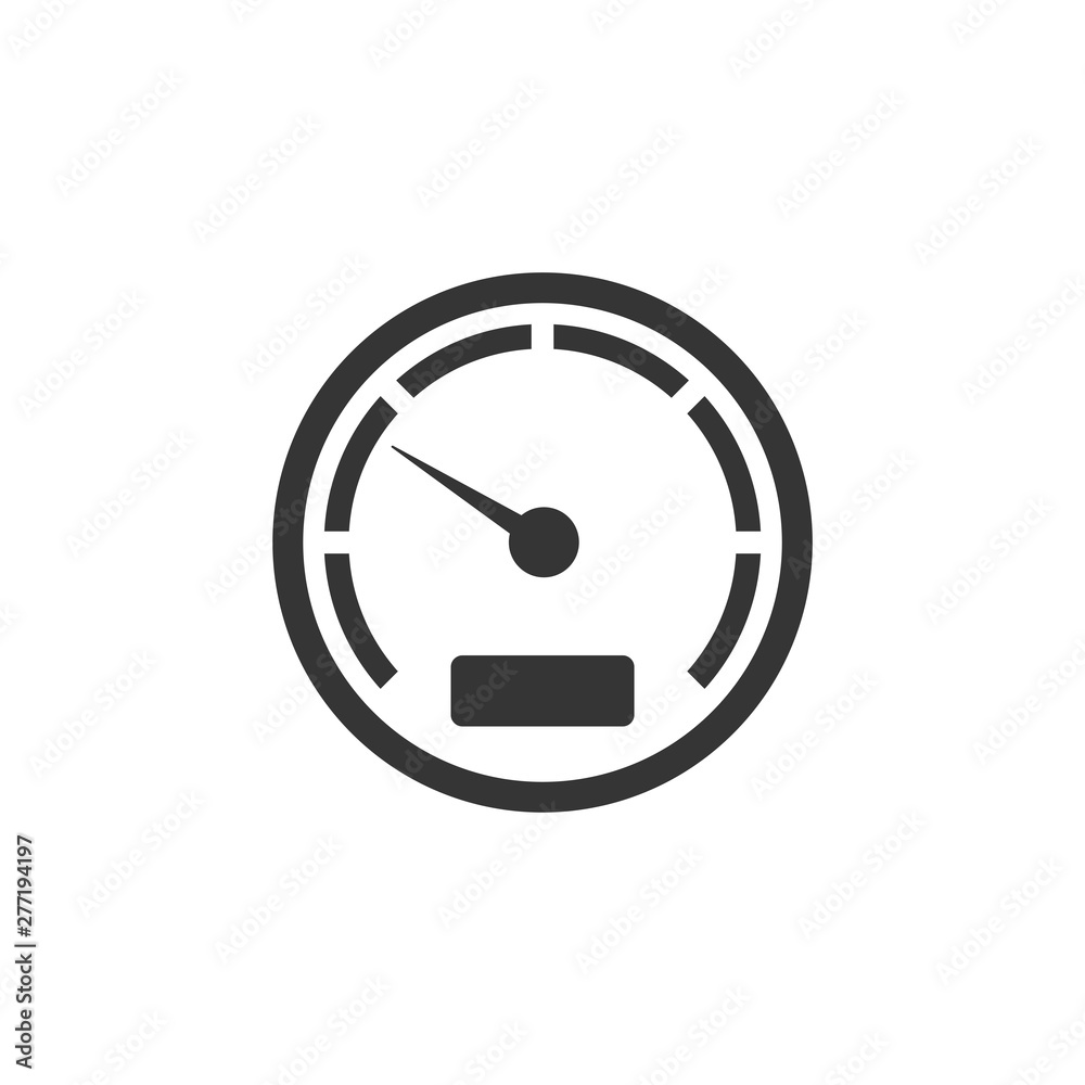 Poster Speedometer icon template black color editable. Speedometer symbol vector sign isolated on white background. Simple logo vector illustration for graphic and web design.