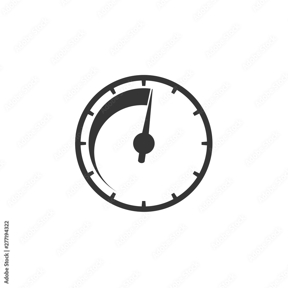 Aufkleber speedometer icon template black color editable. speedometer symbol vector sign isolated on white bac