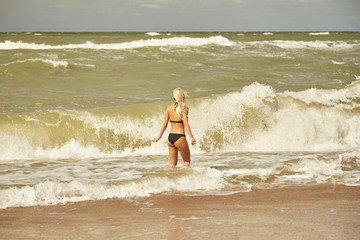 girl in surf