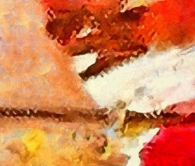 Weathered abstract grunge texture. Background with paint strokes and splashes. Pattern with dirty and blots elements. Retro oil style. Simple closeup template for graphic design