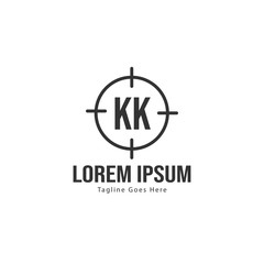 Initial KK logo template with modern frame. Minimalist KK letter logo vector illustration