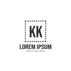Obraz premium Initial KK logo template with modern frame. Minimalist KK letter logo vector illustration