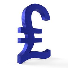 blue GBP symbol isolated on white background