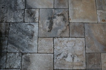 beautiful mediterranean tiles on the terrace close up