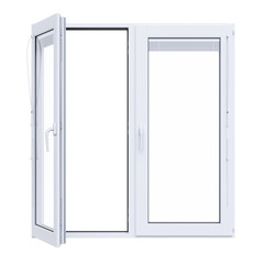 White plastic window isolated