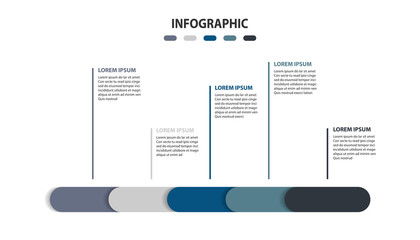 infographic information 5 step, timeline , world map