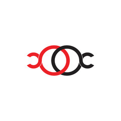linked circle ribbon design symbol vector