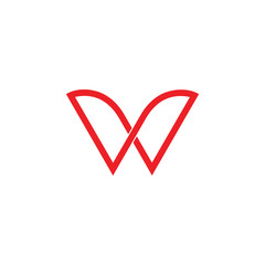 letter w overlapping infinity logo vector