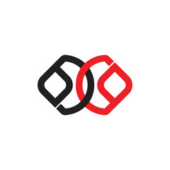abstract linked object overlapping logo vector