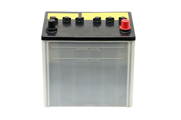 Car battery on a white background