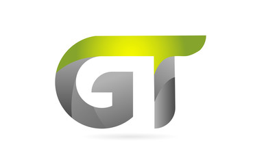 green black alphabet letter GT G T combination logo icon design