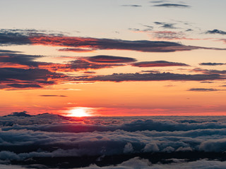 夕焼け 日の入り 雲海 登山