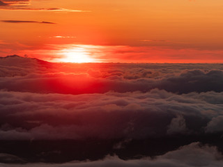 夕焼け 日の入り 雲海 登山