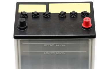 Car battery on a white background