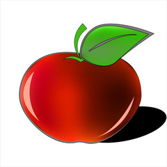 stylized Apple vector isolated object clipart sticker