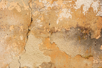 Texture of a concrete wall with cracks and scratches which can be used as a background
