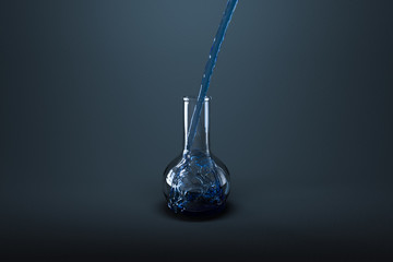 Chemical instruments and reagents in the lab, 3d rendering