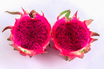 dragon fruit or pitaya on white background, isolated