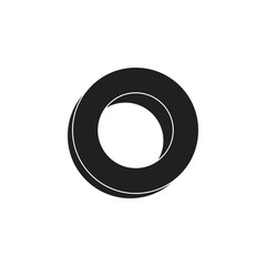 circle 3d black flat logo vector