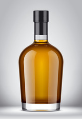 Glass bottle mockup. With foil version