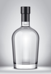 Glass bottle mockup. With foil version
