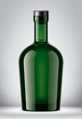 Glass bottle mockup. With cork version