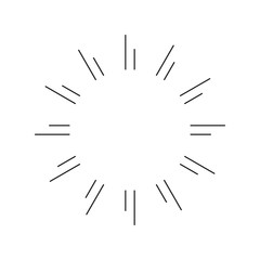 simple shine rays thin line decoration vector