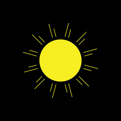 simple shine rays thin line decoration vector