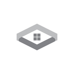 Fototapeta na wymiar abstract geometric home shape 3d logo vector