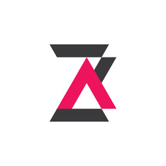 letter z triangle arrow geometric logo vector