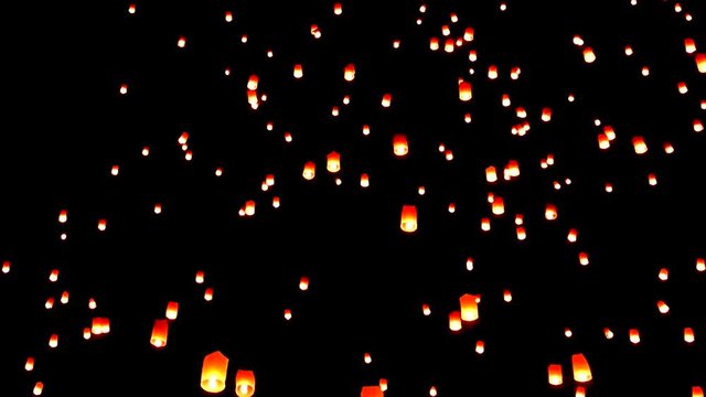 Floating of Thailand,china and Asia flying Lanterns