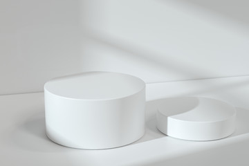 the platform for product presentation in a empty room, 3d rendering