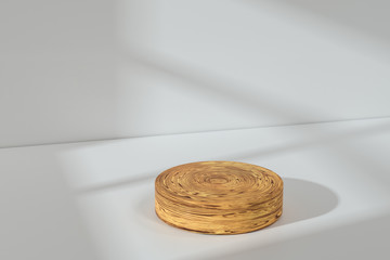 the platform for product presentation in a empty room, 3d rendering