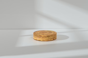 the platform for product presentation in a empty room, 3d rendering