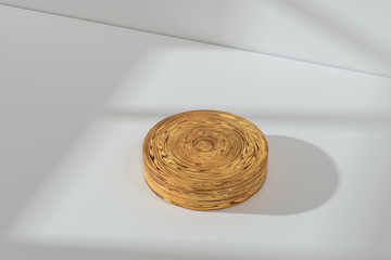 the platform for product presentation in a empty room, 3d rendering