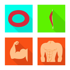 Vector design of muscle and cells sign. Collection of muscle and anatomy stock symbol for web.