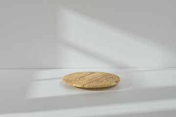 the platform for product presentation in a empty room, 3d rendering