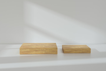the platform for product presentation in a empty room, 3d rendering