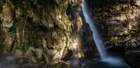 Fototapeta na wymiar Hinanger Wasserfall bei Sonthofen