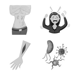 Isolated object of medical and pain symbol. Set of medical and disease vector icon for stock.