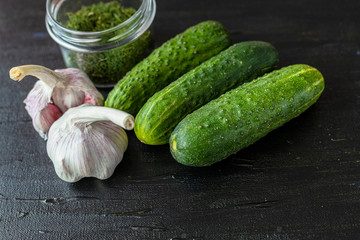 Preparation of pickled cucumbers.