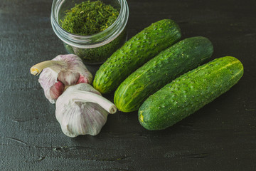 Preparation of pickled cucumbers.