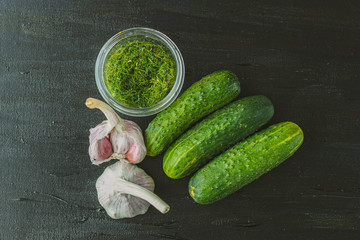 Preparation of pickled cucumbers.