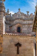 Detail view of side of Cathedral of Avila, Spain