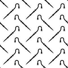 Crowbar Icon Seamless Pattern, Crowbar Rod