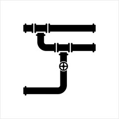Pipe Icon, Pipe Fitting Icon, Water, Gas, Oil Pipeline, Plumbing Work