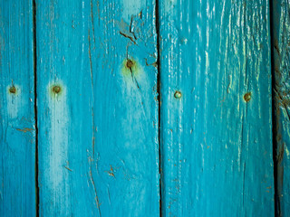 Vollformat-Aufnahme von blau lackiertem Holz