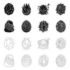 Vector illustration of animal and prehistoric symbol. Set of animal and cute stock vector illustration.