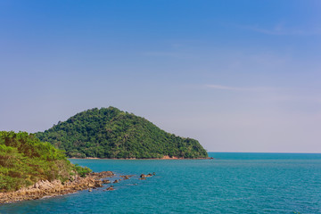 Fototapeta na wymiar Beautiful scenery at Nang Phaya Hill Scenic Point in Chanthaburi, Thailand.